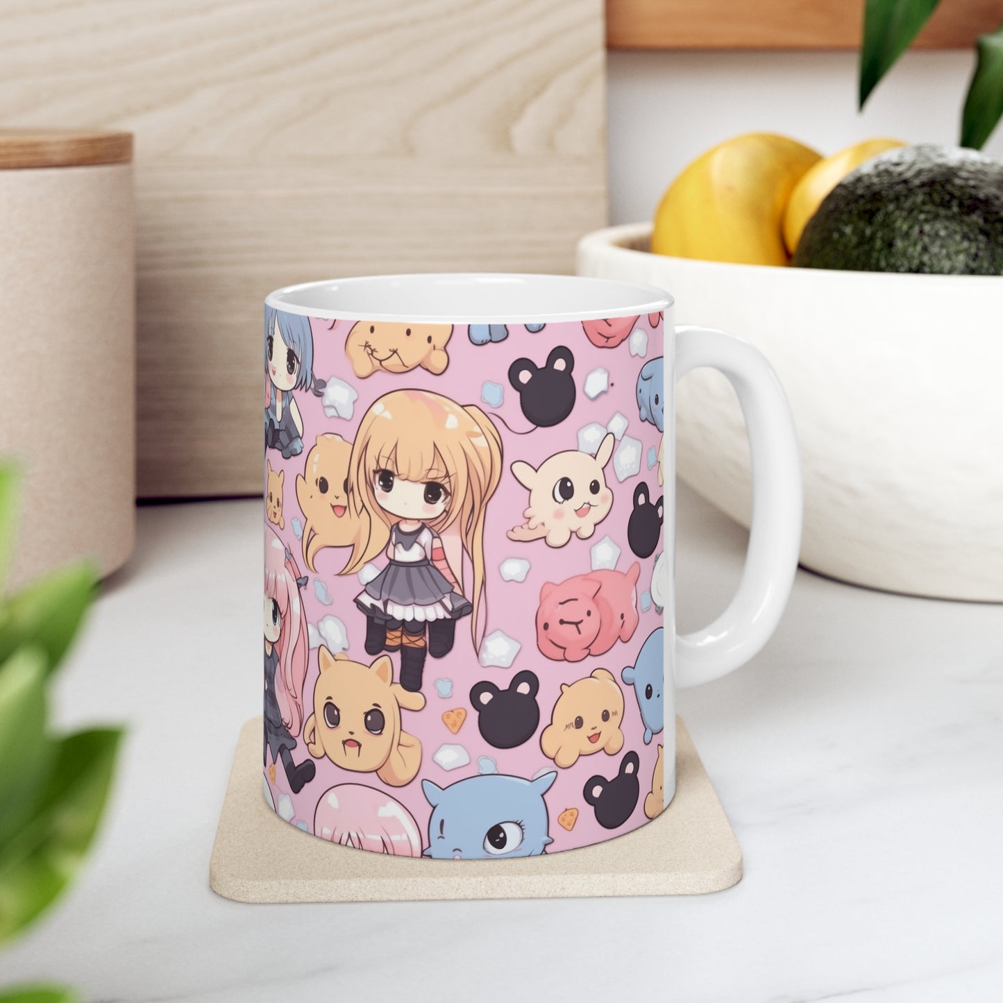 Kawaii Anime Girls: Cute and Adorable Manga Inspired Design - Ceramic Mug 11oz