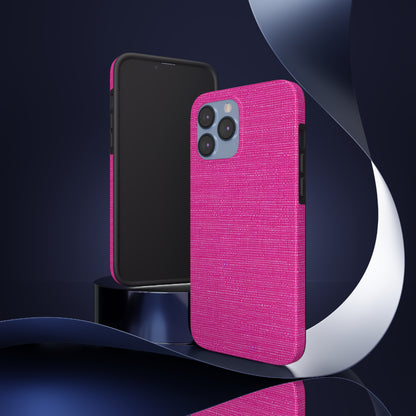 Hot Neon Pink Doll Like: Denim-Inspired, Bold & Bright Fabric - Tough Phone Cases