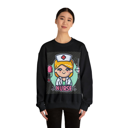 Kawaii Nurse Anime - Character Job Gift - Unisex Heavy Blend™ Crewneck Sweatshirt