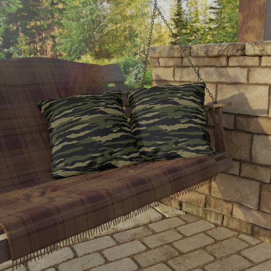 Tiger Stripe Camouflage: Military Style - Outdoor Pillows