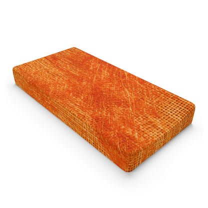 Burnt Orange/Rust: Denim-Inspired Autumn Fall Color Fabric - Baby Changing Pad Cover