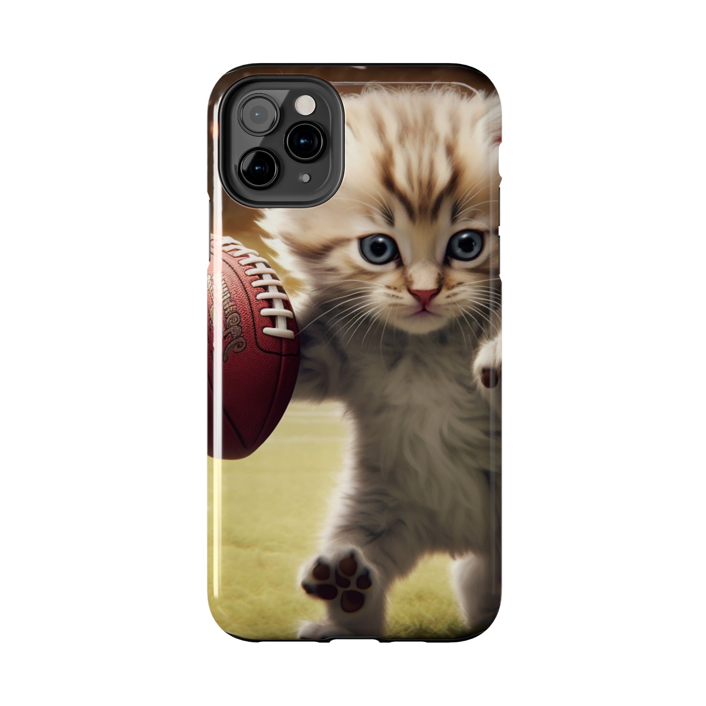 Football Kitty Fantasy: Feline Cat American Sport Quarterback - Tough Phone Cases