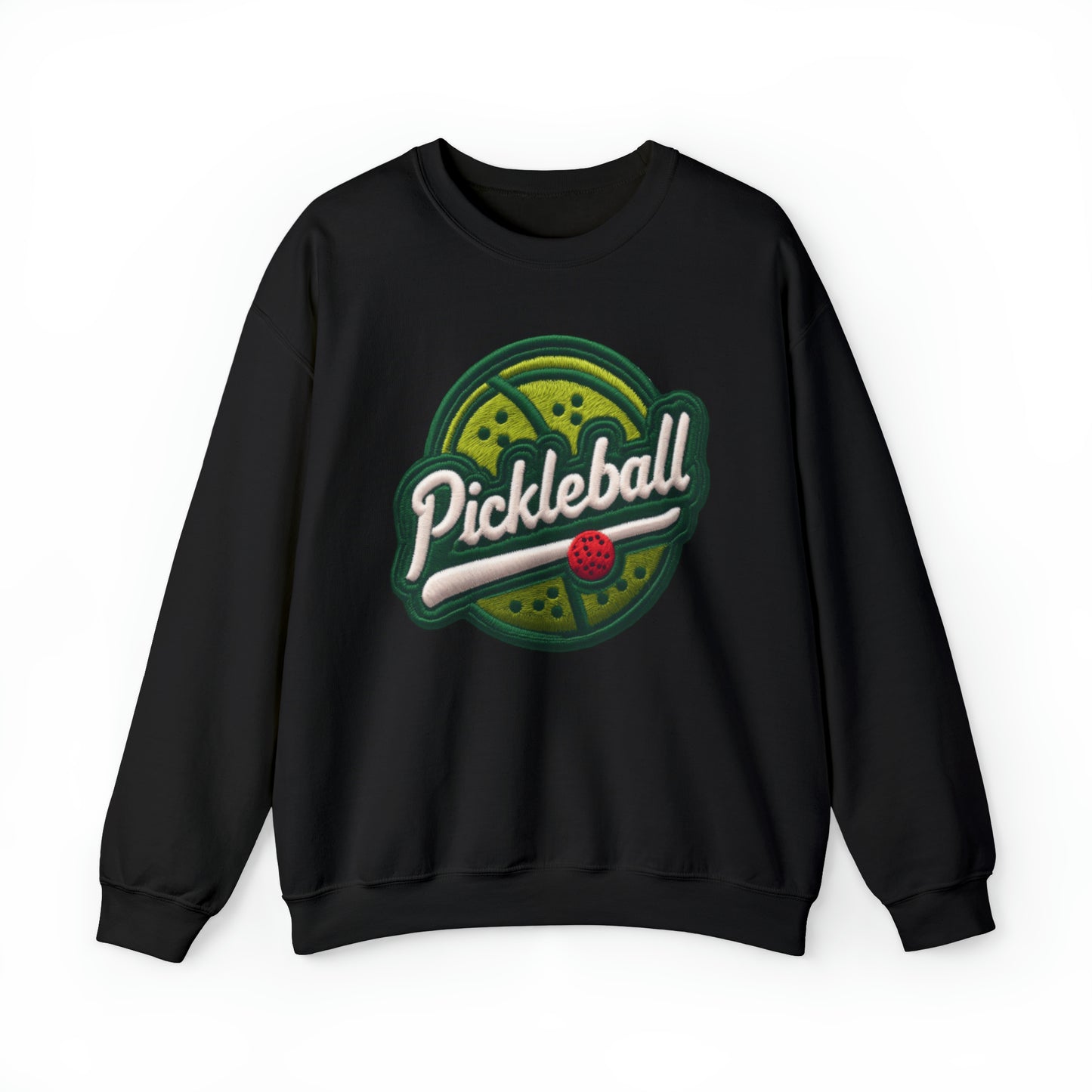 Pickleball Sport Embroider - Chenille Patch Badge - Unisex Heavy Blend™ Crewneck Sweatshirt