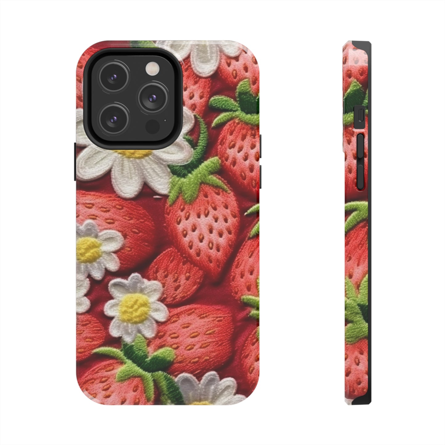 Strawberry Strawberries Embroidery Design - Fresh Pick Red Berry Sweet Fruit - Tough Phone Cases