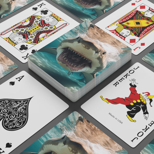 Bull Shark: River Monster Menace - Realistic Dark Water Predator - Poker Cards