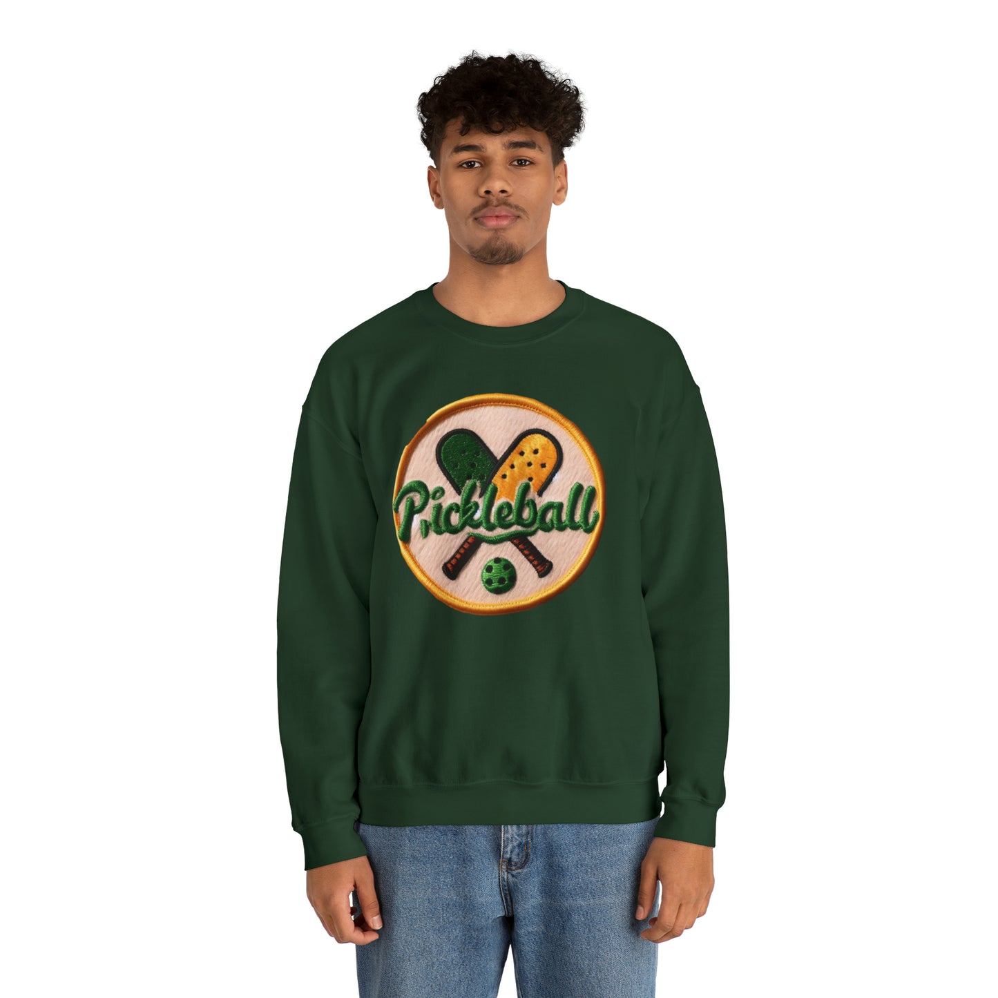 Pickleball Chenille Patch - Unisex Heavy Blend™ Crewneck Sweatshirt