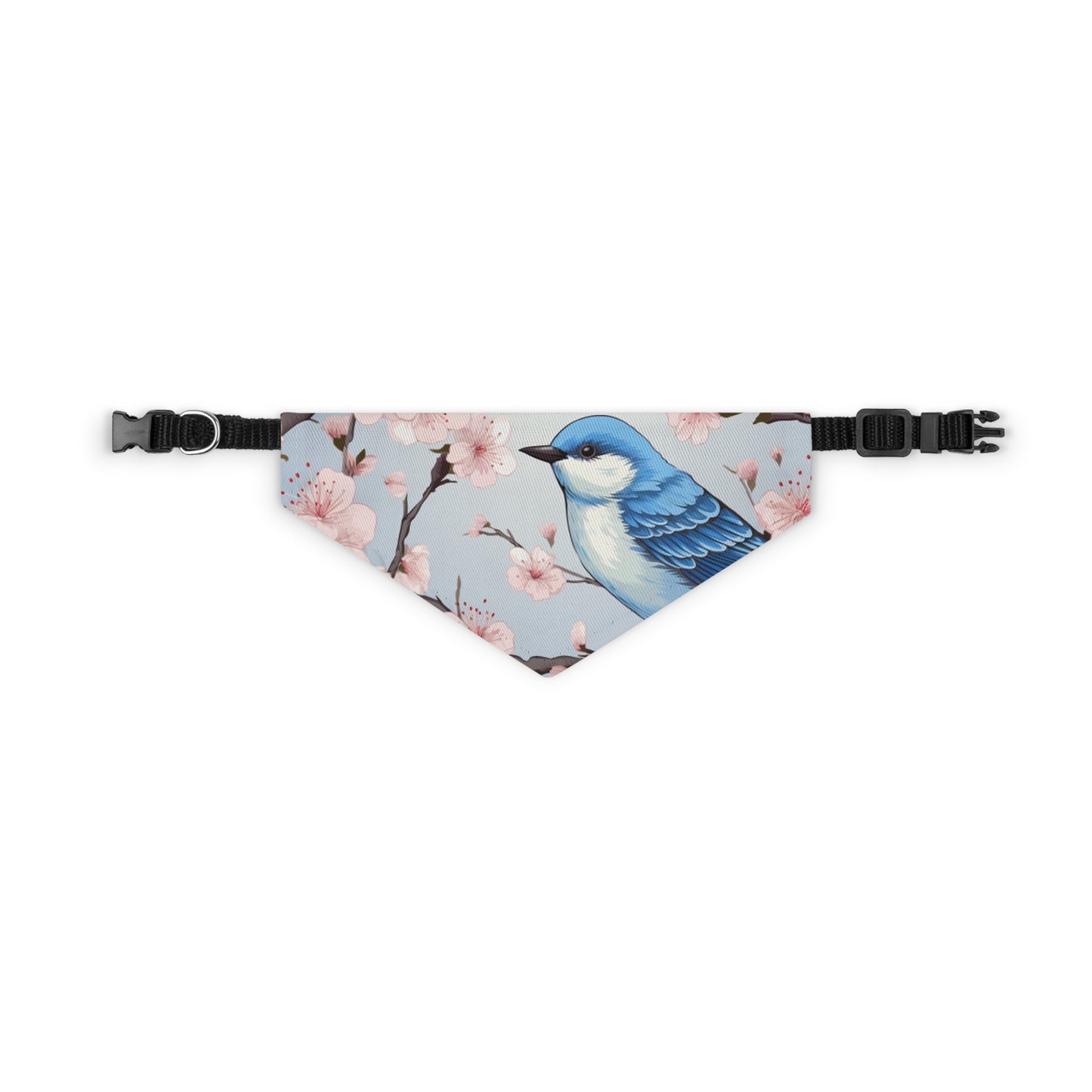 Cherry Blossom Tree Blue Bird Pet Bandana Collar