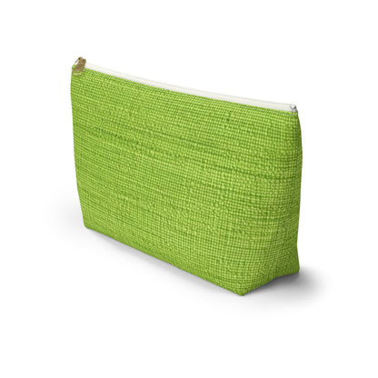 Lush Grass Neon Green: estilo de tela primaveral inspirado en la mezclilla - Estuche para accesorios con parte inferior en forma de T