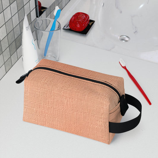 Soft Pink-Orange Peach: Denim-Inspired, Lush Fabric - Toiletry Bag