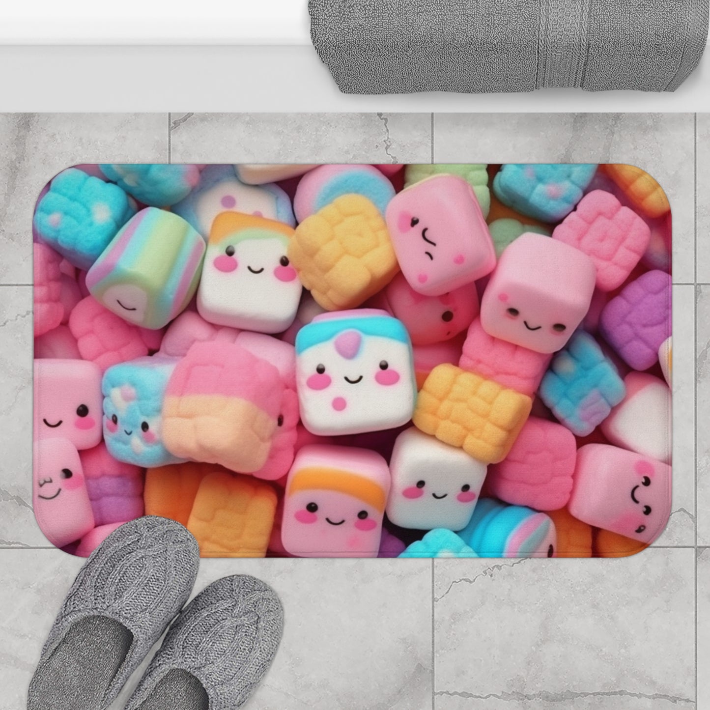 Dulces de anime kawaii: adorables dulces japoneses mágicos - Alfombra de baño