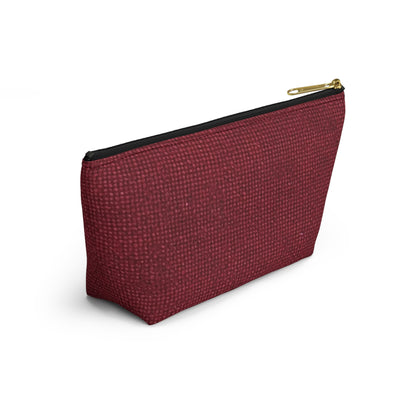 Seamless Texture - Maroon/Burgundy Denim-Inspired Fabric - Accessory Pouch w T-bottom