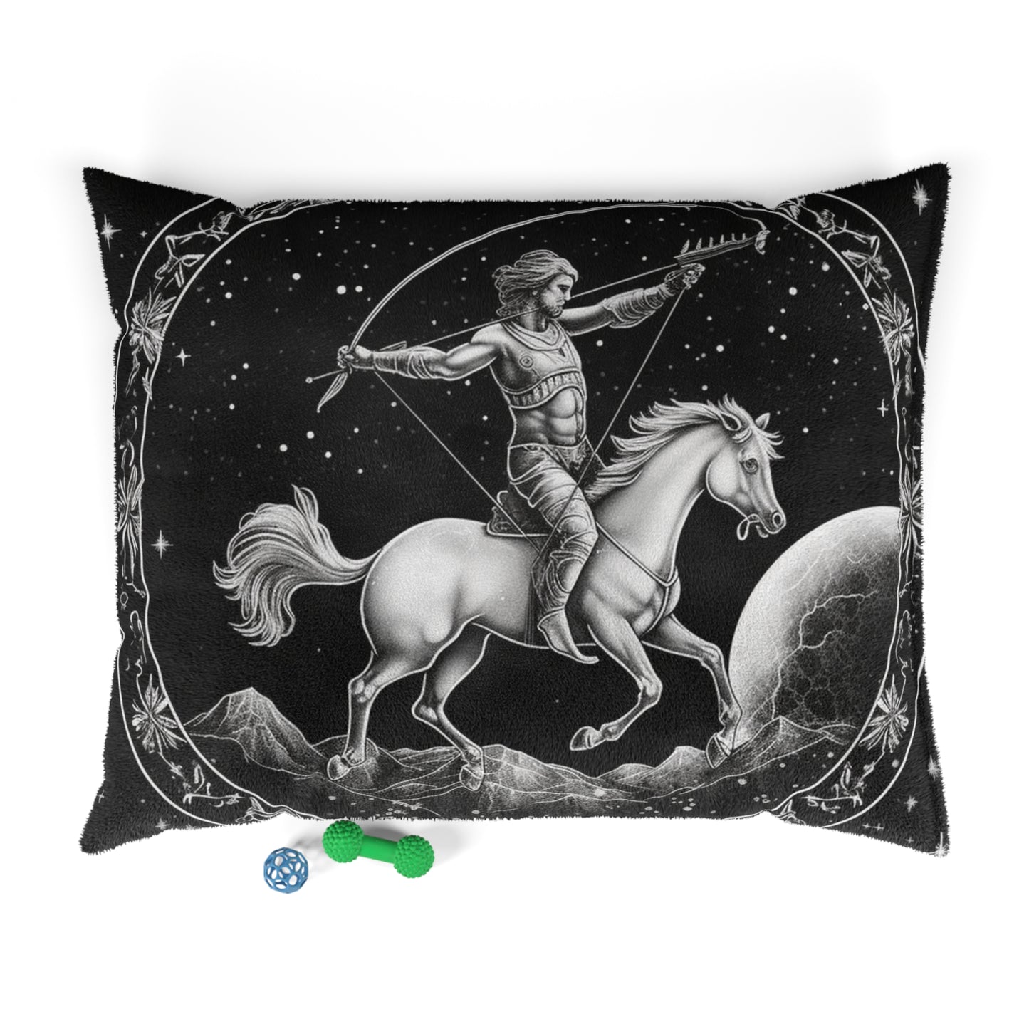 Diseño del zodiaco Sagitario, arquero, cama para mascotas de poliéster y algodón para interiores 