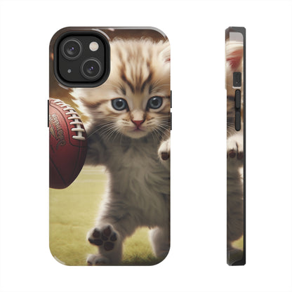 Football Kitty Fantasy: Feline Cat American Sport Quarterback - Tough Phone Cases