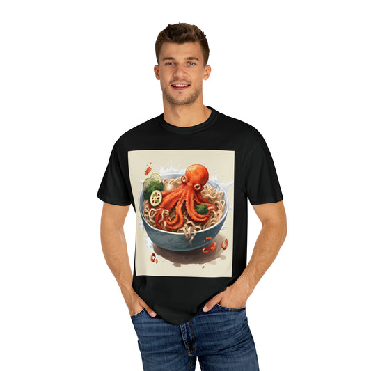 Ramen Octopus Bowl Anime Estilo tradicional japonés - Camiseta unisex teñida de ropa 