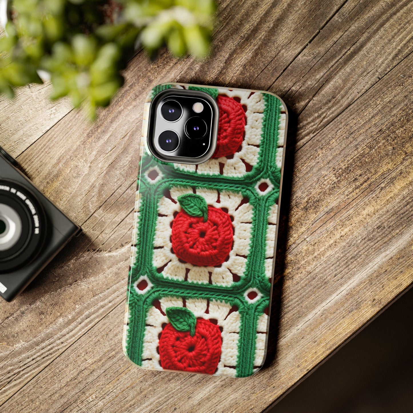 Apple Granny Square Crochet Pattern: Wild Fruit Tree, Delicious Red Design - Tough Phone Cases