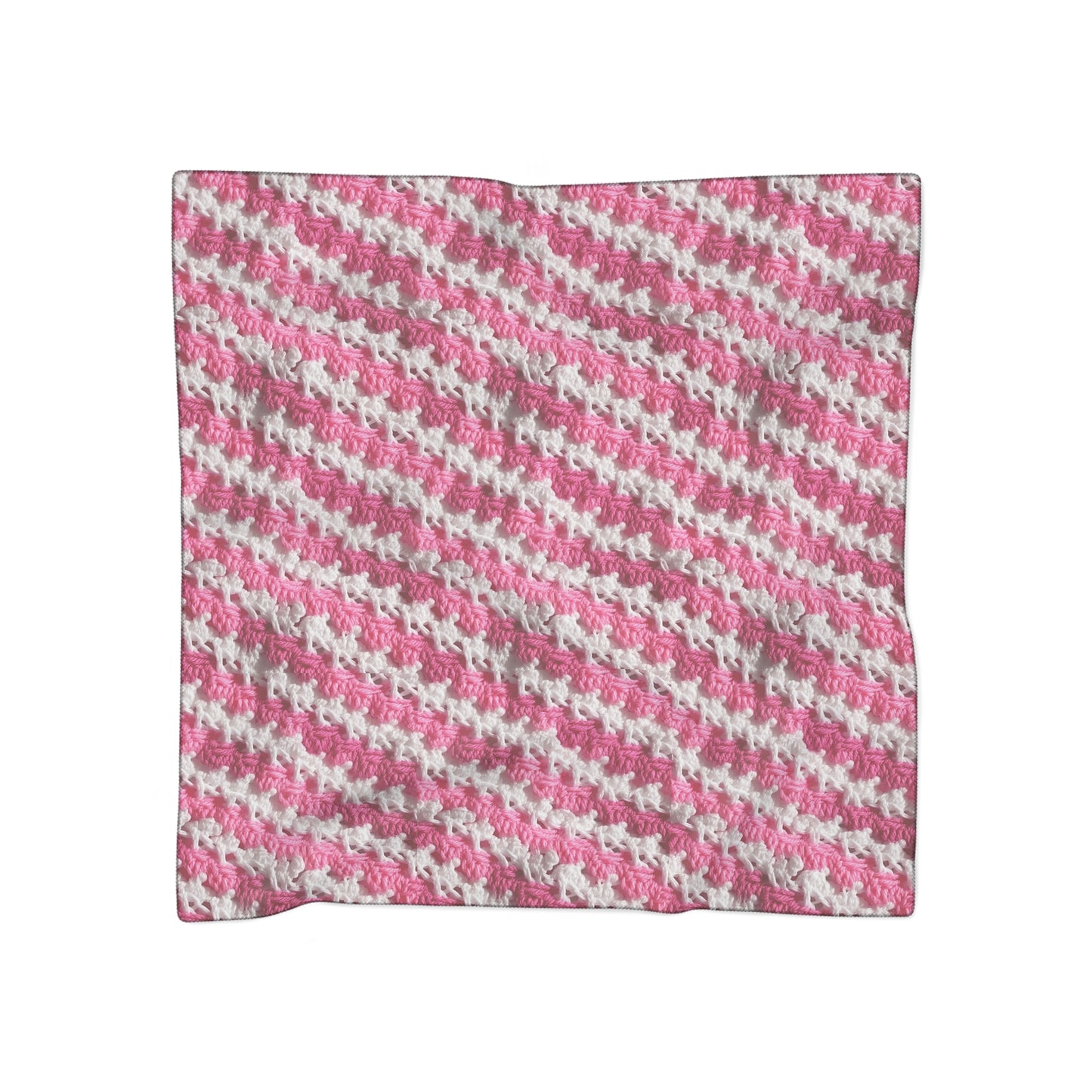 Hot Pink & White Knit, Vibrant Yarn Blend, Modern Chic Texture - Poly Scarf