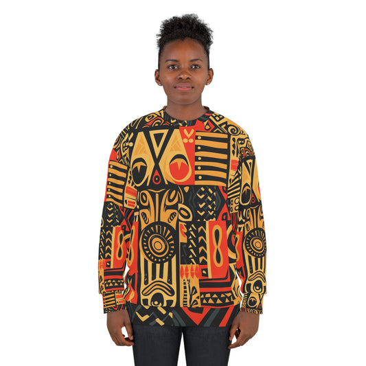 Símbolos abstractos inspirados en el arte tribal, herencia - Sudadera unisex (AOP) 