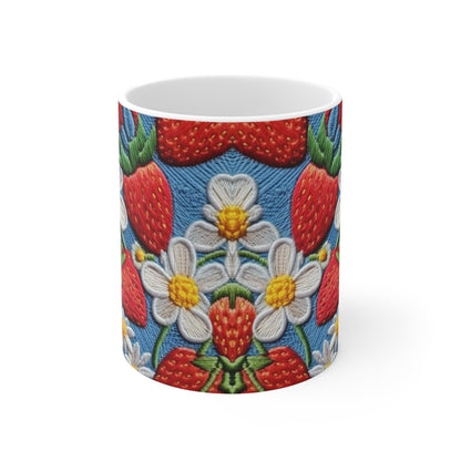 Orchard Berries: Juicy Sweetness from Nature's Garden - Fresh Strawberry Elegance - Ceramic Mug 11oz