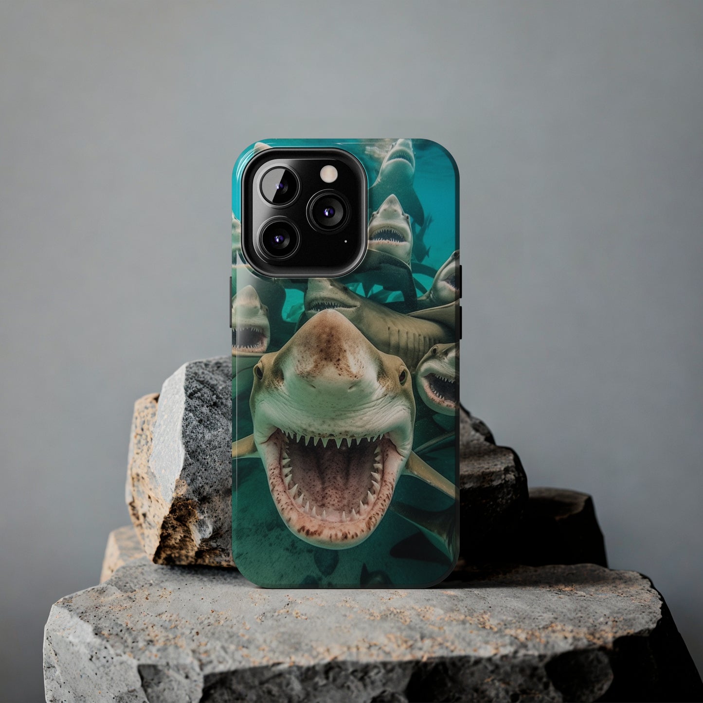 Laughing Lemon Sharks: Joyful Sea Jaws Ocean Deep - Tough Phone Cases