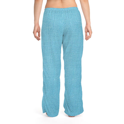 Bright Aqua Teal: tela de verano azul refrescante inspirada en la mezclilla - Pantalones de pijama para mujer (AOP) 