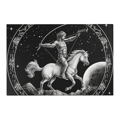 Sagittarius Zodiac Black & White Archer Design - Area Rugs