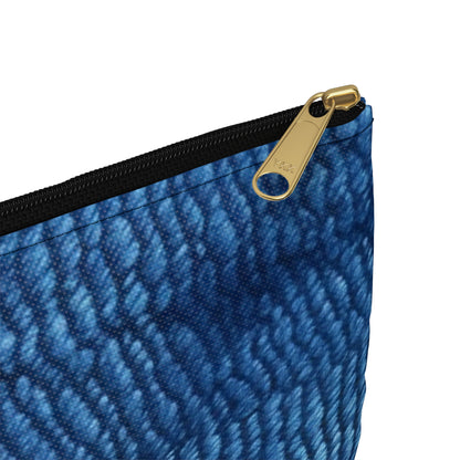 Blue Spectrum: Denim-Inspired Fabric Light to Dark - Accessory Pouch