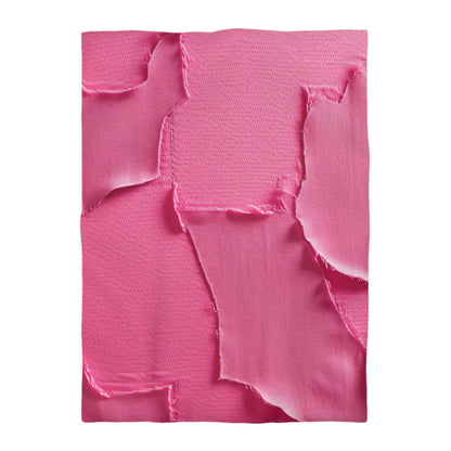 Distressed Neon Pink: Edgy, Ripped Denim-Inspired Doll Fabric - Microfiber Duvet Cover