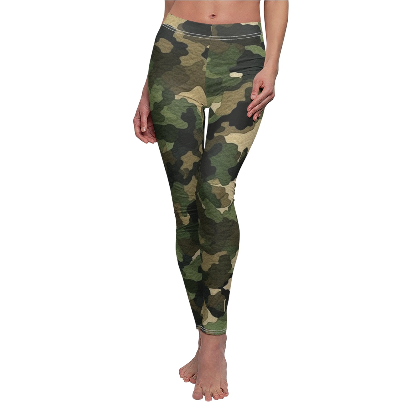 Classic Camo | Camouflage Wrap | Traditional Camo - Women's Cut & Sew Casual Leggings (AOP)