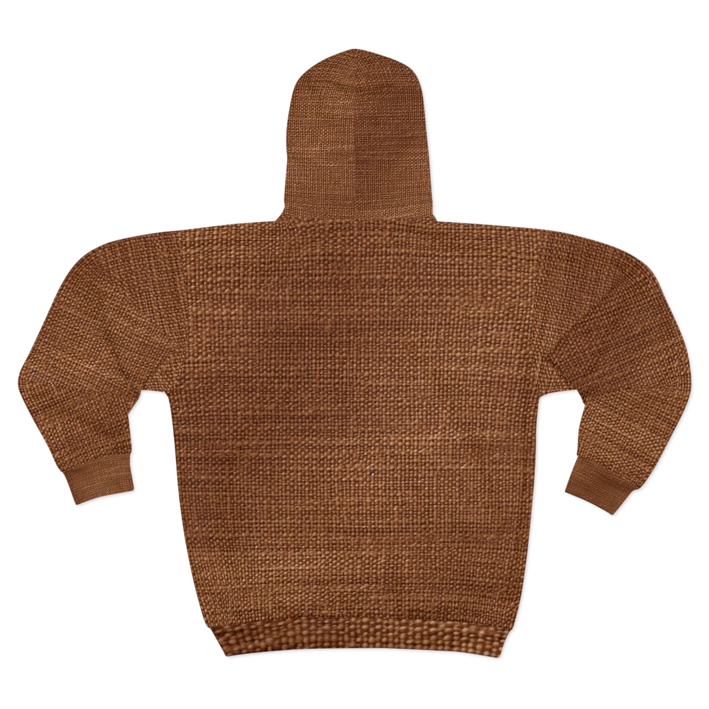 Luxe Dark Brown: Denim-Inspired, Distinctively Textured Fabric - Unisex Zip Hoodie (AOP)