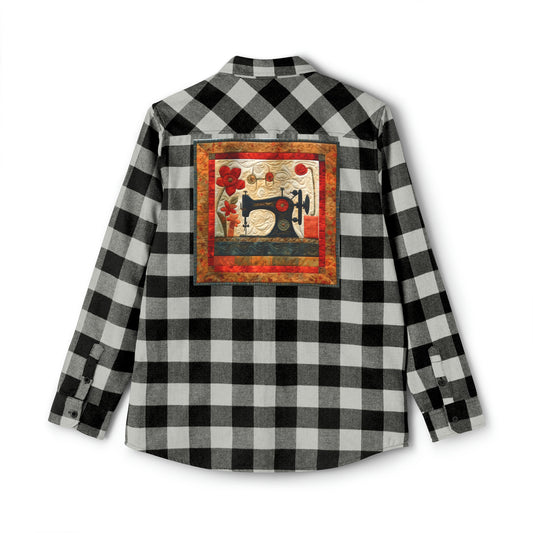 Sewing Machine Quilt: A Crafted Design Homage to Stitching - Unisex Flannel Shirt