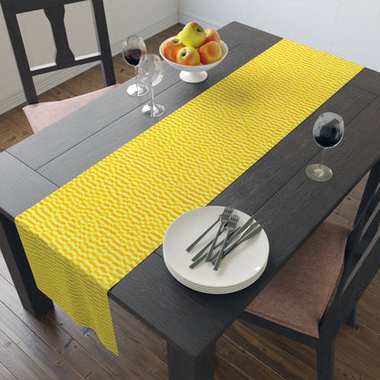 Sunshine Yellow Lemon: Denim-Inspired, Cheerful Fabric - Table Runner (Cotton, Poly)