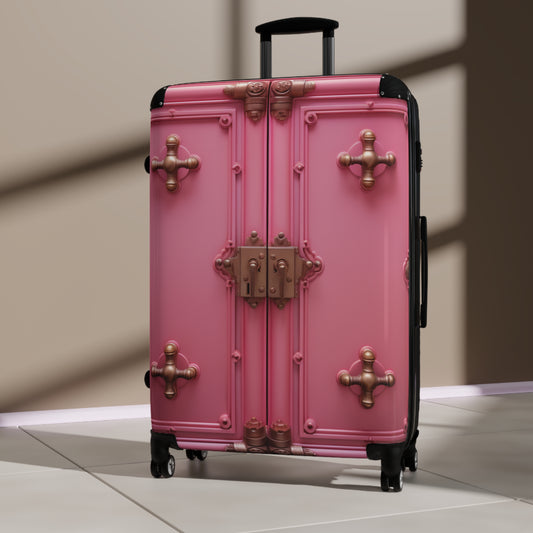 Pink Door Ornamental Hinges and Latches Chic Suitcase