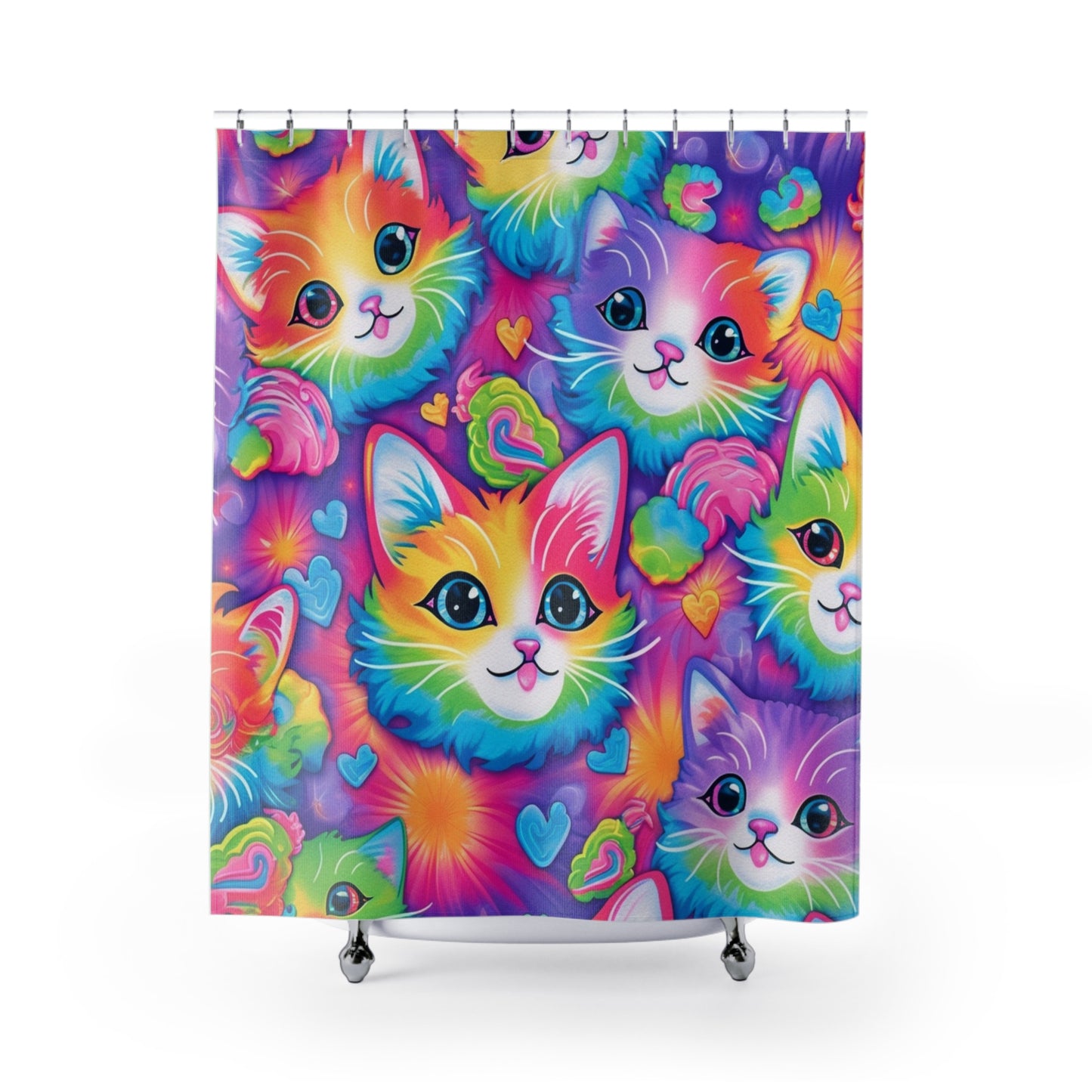 Happy Kitten & Cat Design - Vivid, Colorful & Eye-Catching - Shower Curtains