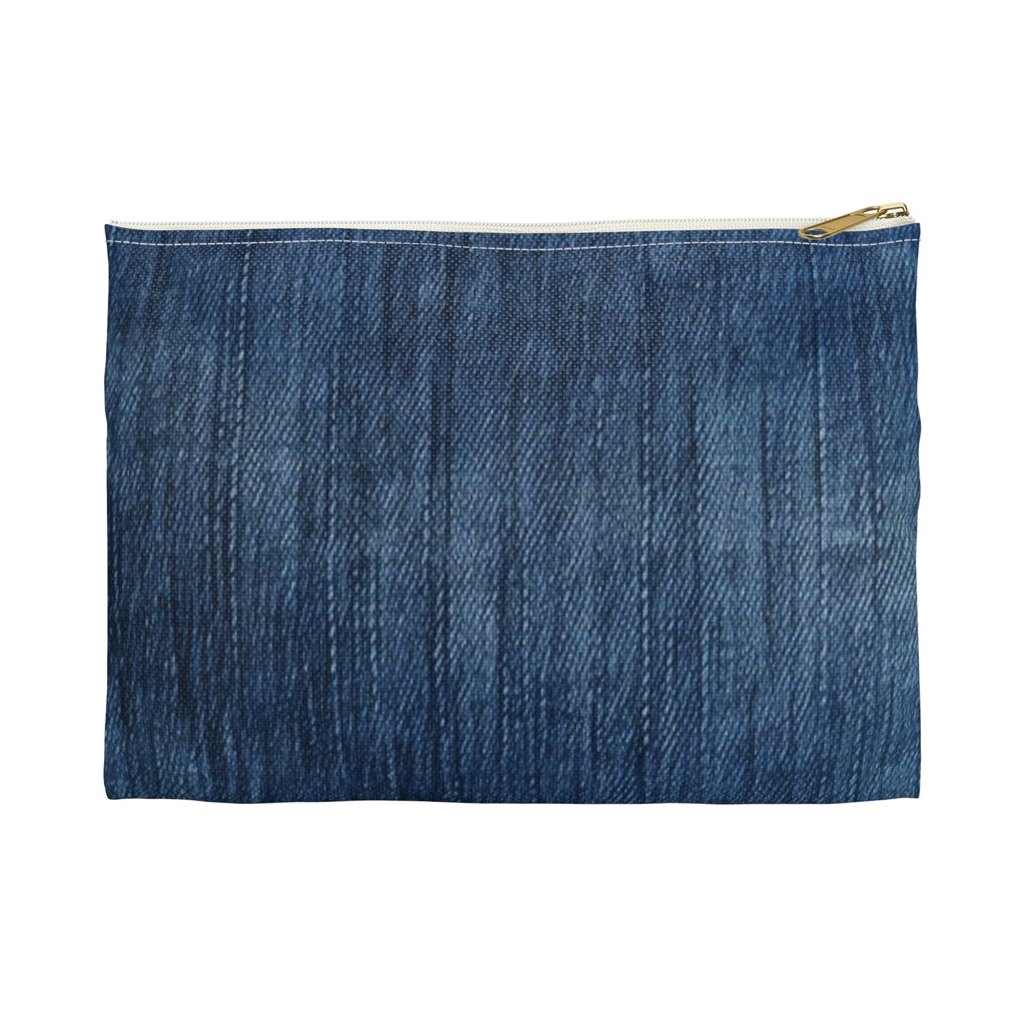 Indigo Splash: Washed Denim Reverie in Deep Blue - Accessory Pouch