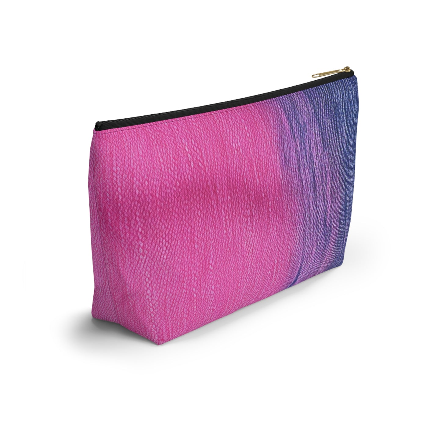 Dual Delight: Half-and-Half Pink & Blue Denim Daydream - Accessory Pouch w T-bottom