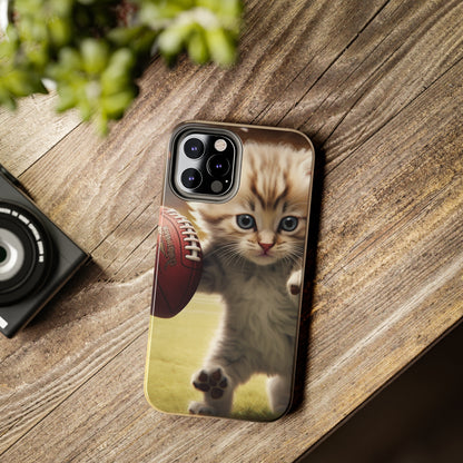 Football Kitty Fantasy: Feline Cat American Sport Quarterback - Tough Phone Cases