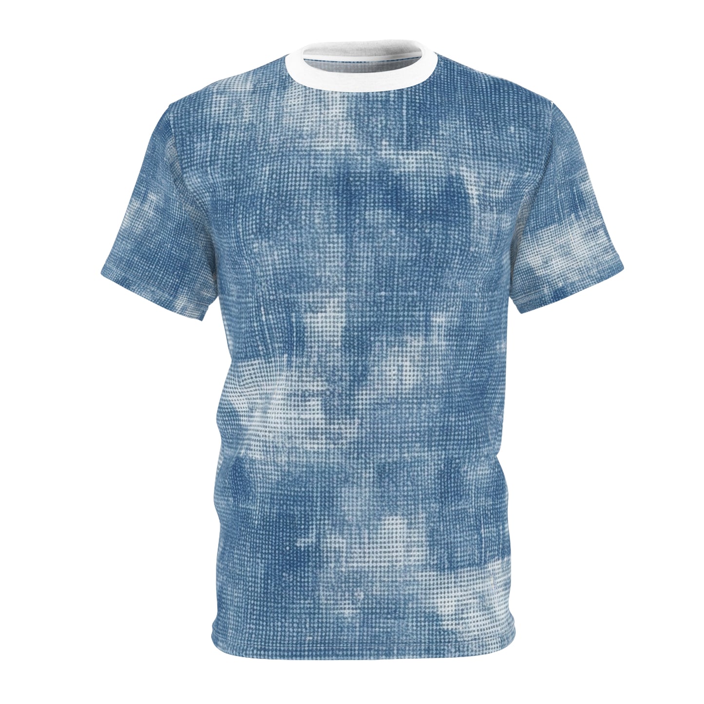 Faded Blue Washed-Out: Denim-Inspired, Style Fabric - Unisex Cut & Sew Tee (AOP)