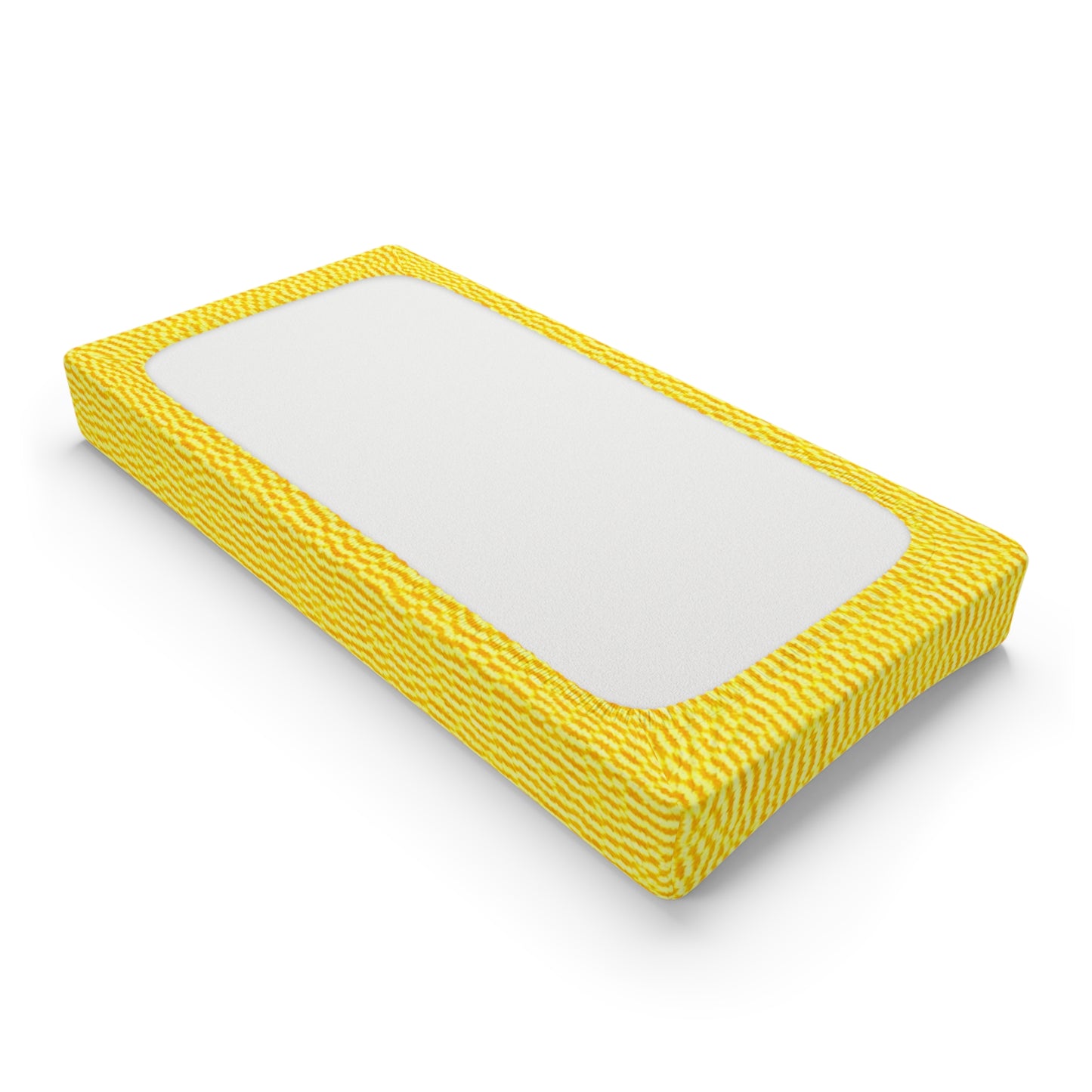 Sunshine Yellow Lemon: Denim-Inspired, Cheerful Fabric - Baby Changing Pad Cover