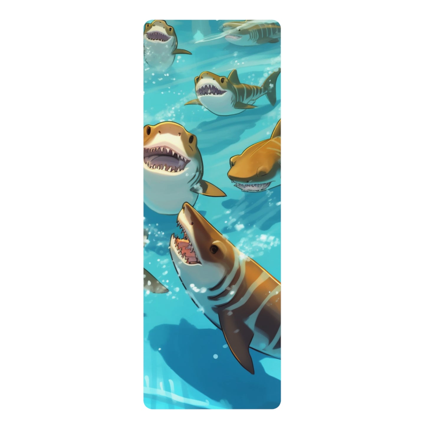 Tiger Shark: Ocean Marine Wildlife - Underwater - Rubber Yoga Mat