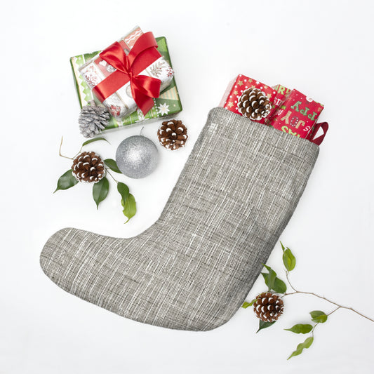Silver Grey: Denim-Inspired, Contemporary Fabric Design - Christmas Stockings