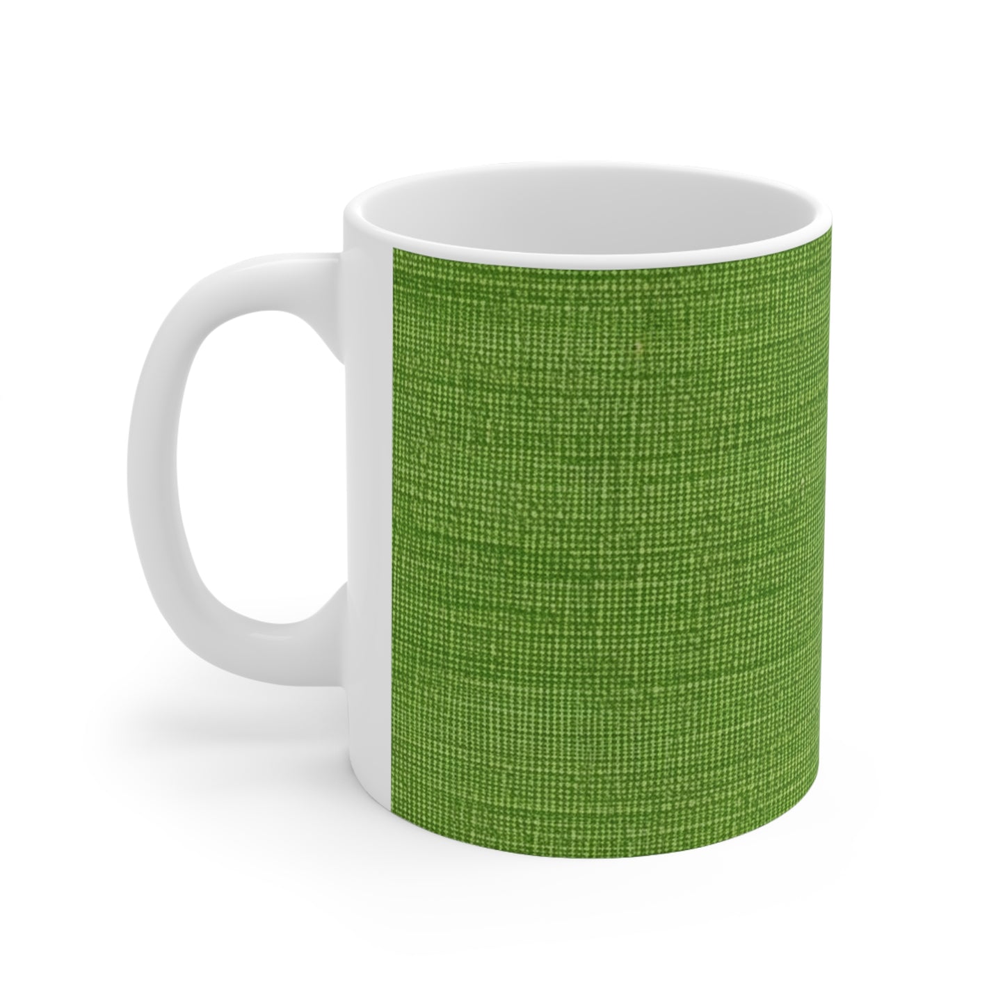 Olive Green Denim-Style: Seamless, Textured Fabric - Ceramic Mug 11oz