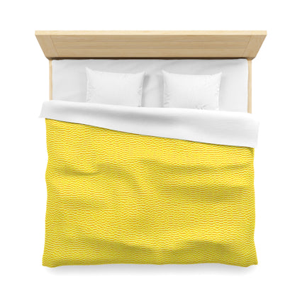 Sunshine Yellow Lemon: Denim-Inspired, Cheerful Fabric - Microfiber Duvet Cover