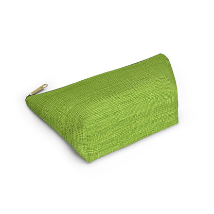 Lush Grass Neon Green: estilo de tela primaveral inspirado en la mezclilla - Estuche para accesorios con parte inferior en forma de T