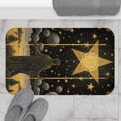 La Carta del Tarot Estrella - Símbolo de Fe y Optimismo - Alfombra de baño