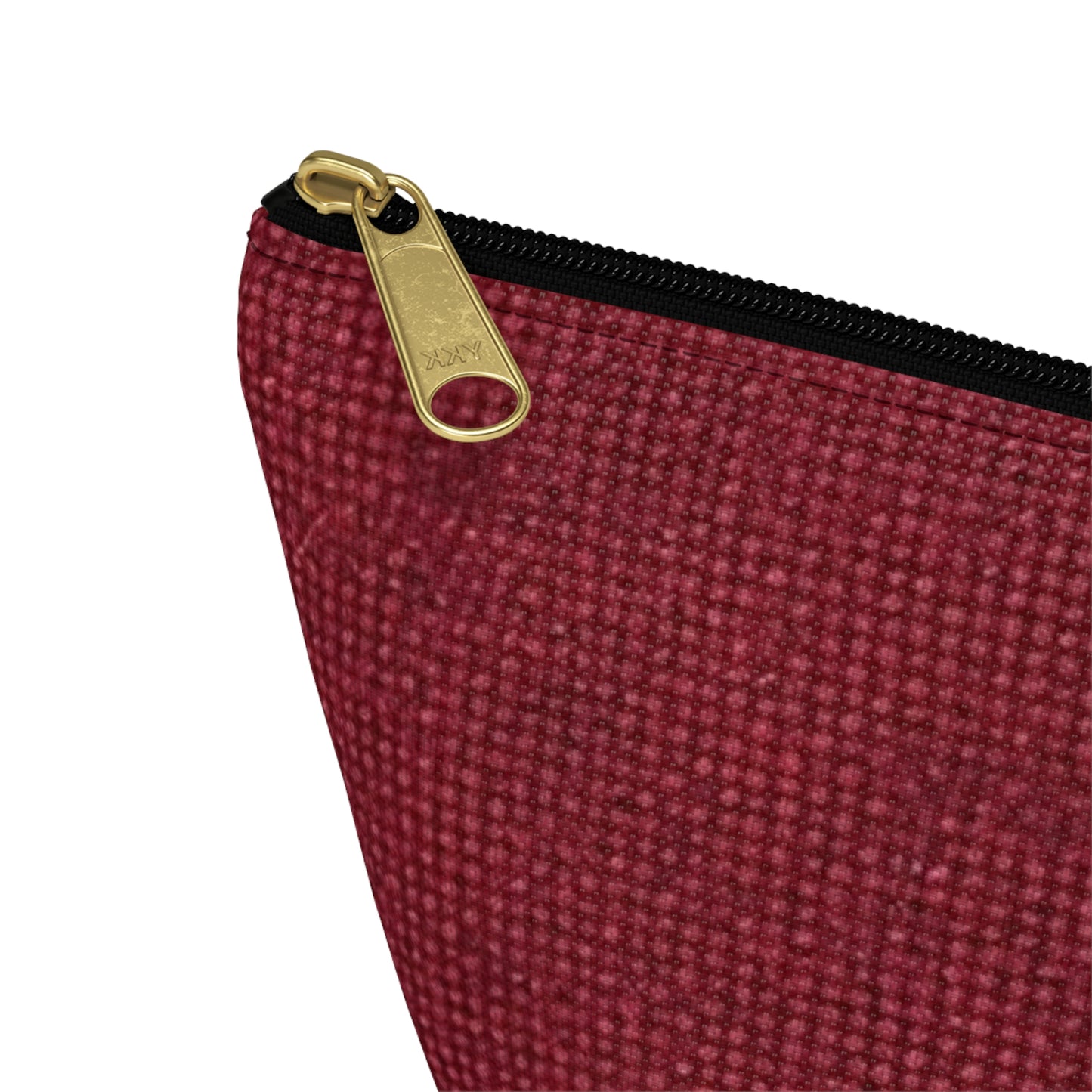 Seamless Texture - Maroon/Burgundy Denim-Inspired Fabric - Accessory Pouch w T-bottom