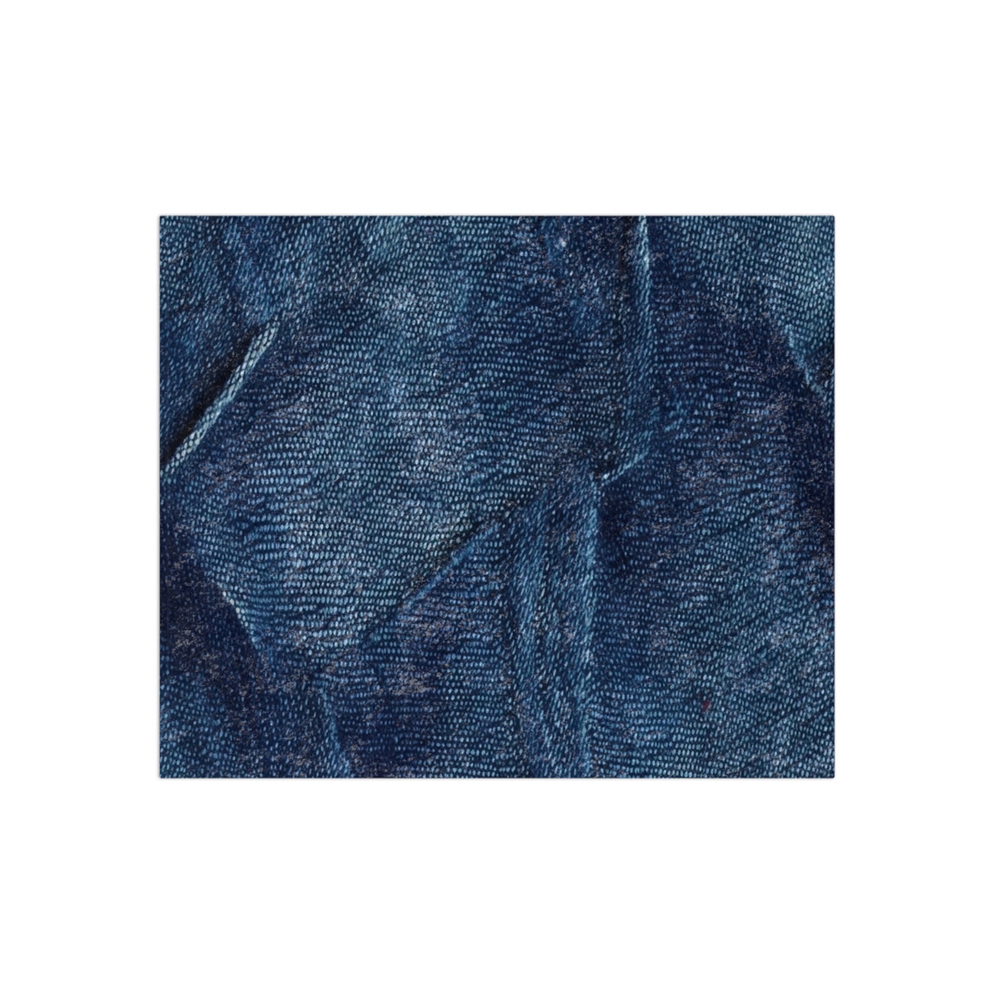 Dark Blue: Distressed Denim-Inspired Fabric Design - Crushed Velvet Blanket