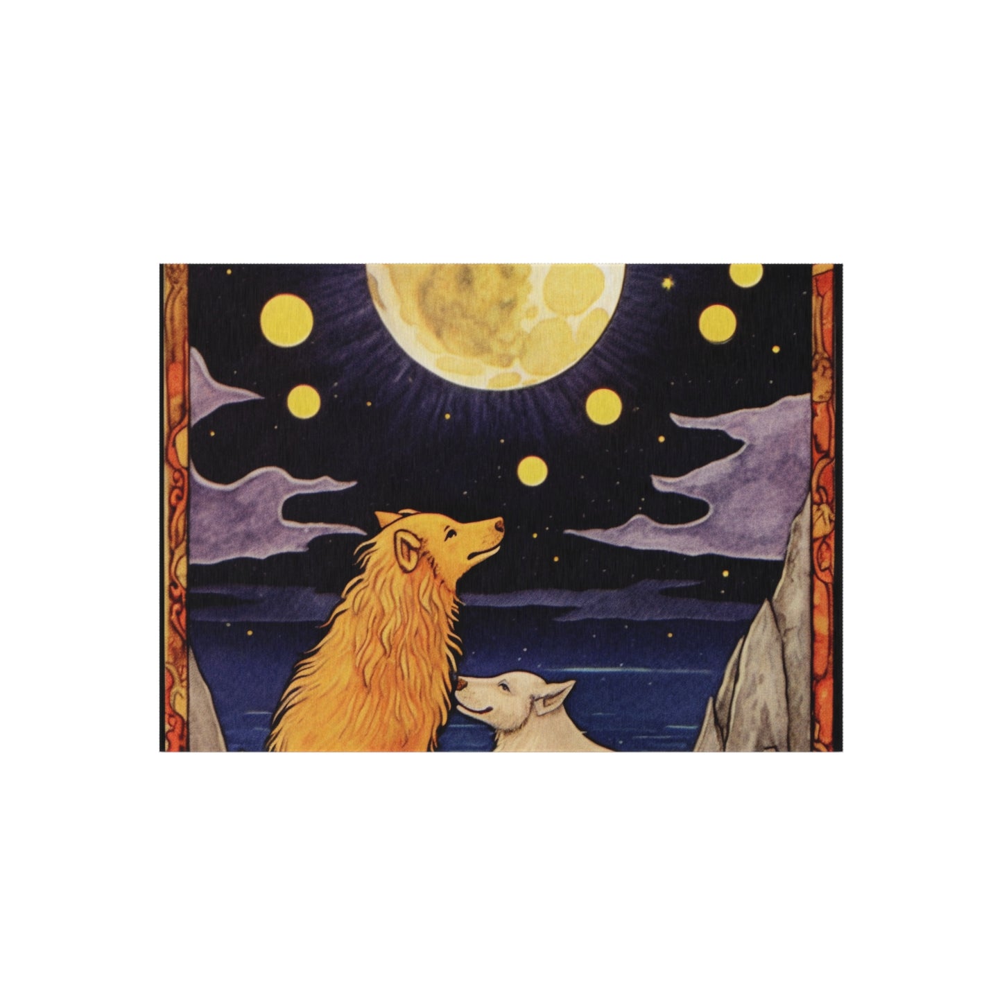 Moon Tarot Card Art - Embrace Your Intuition and Dreams - Outdoor Rug