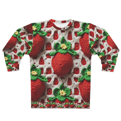 Patrón de Ganchillo Fresa - Amigurumi Fresas - Diseño de Frutas para Hogar y Regalos - Sudadera Unisex (AOP) 