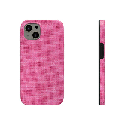 Doll-Like Pink Denim Designer Fabric Style - Tough Phone Cases