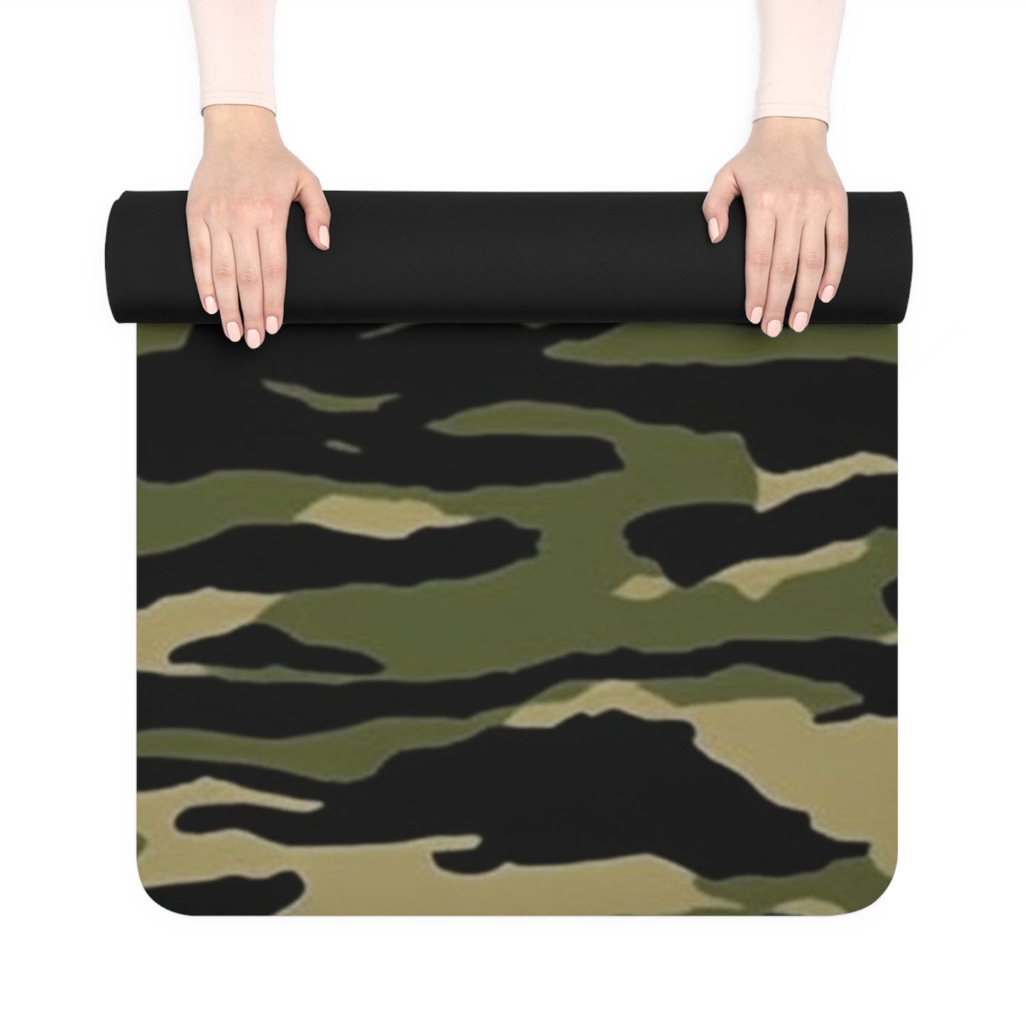Tiger Stripe Camouflage: Military Style - Rubber Yoga Mat